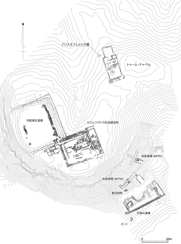 アブ・シール南丘陵遺跡地図